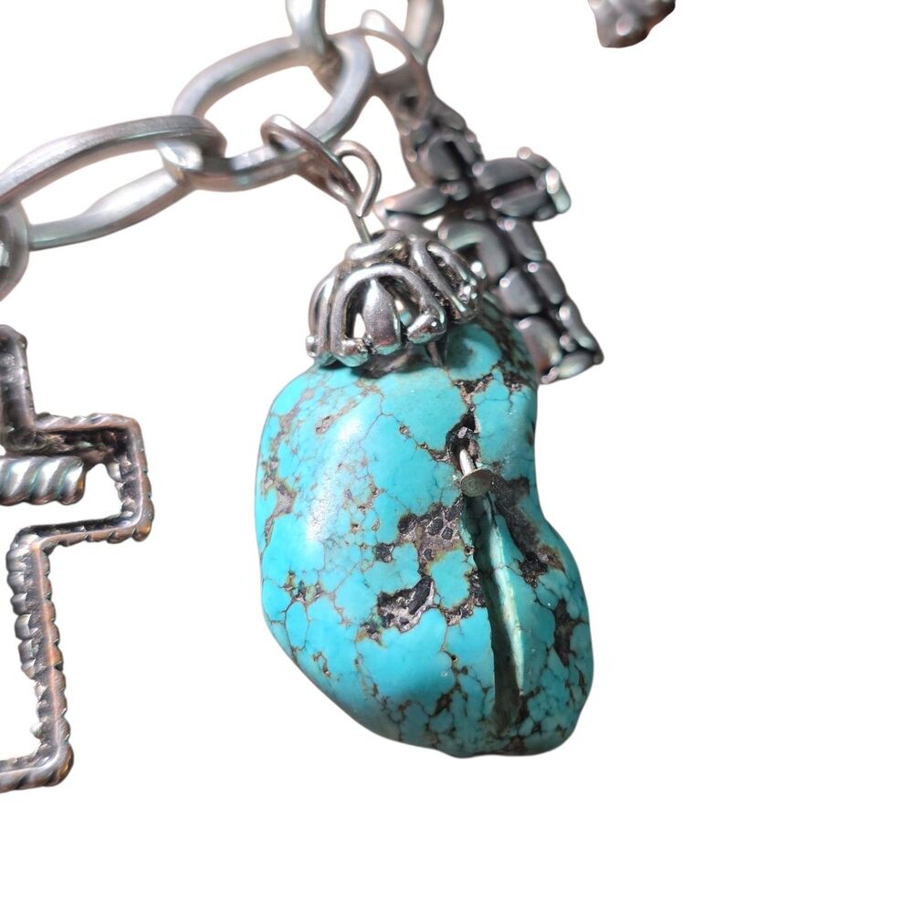Womens Necklace Silvertone Multiple Cross Charm Faith Encouragement Southwestern - Picture 6 of 10